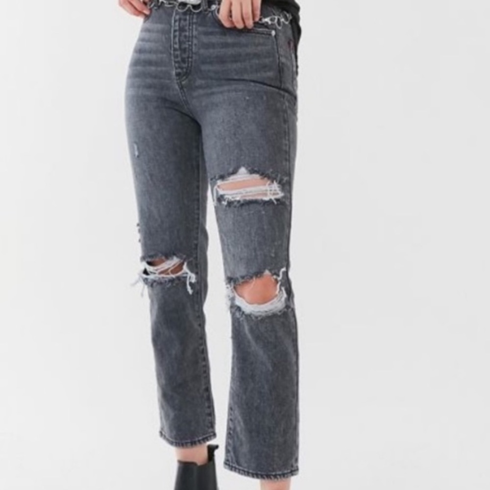 ✨BDG High Waisted Slim Straight Jean Washed Black✨ BARELY WORN